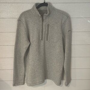 Eddie Bauer Women's 1/2 Zip Pullover Sweater Light Grey Size M Fall Hiking Layer